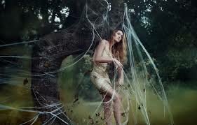 девушка на паутине