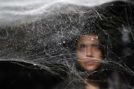 девушка за паутиной